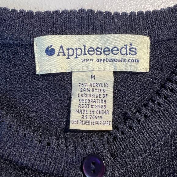 Vintage Appleseeds Grandma Cardigan Sweater Floral Embroidered Cottagecore Cozy - Picture 6 of 6